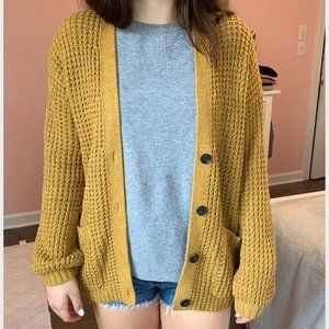 Mustard Yellow American Eagle Cardigan